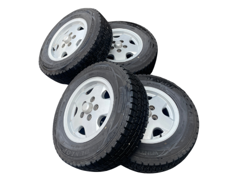 【中古品タイヤ⑦】純正アルミホイール 「4本セット/スタッドレスタイヤ付き」195/70R14 91Q T3 VANAGON(ヴァナゴン)