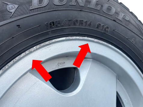 【中古品タイヤ⑦】純正アルミホイール 「4本セット/スタッドレスタイヤ付き」195/70R14 91Q T3 VANAGON(ヴァナゴン)