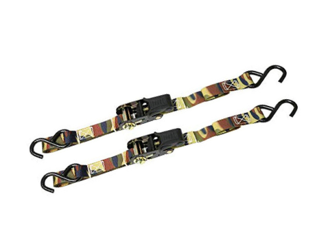CARGOLOC Sフック カモ柄ラチェットタイダウンベルト 2.4ｍ 「2本セット」