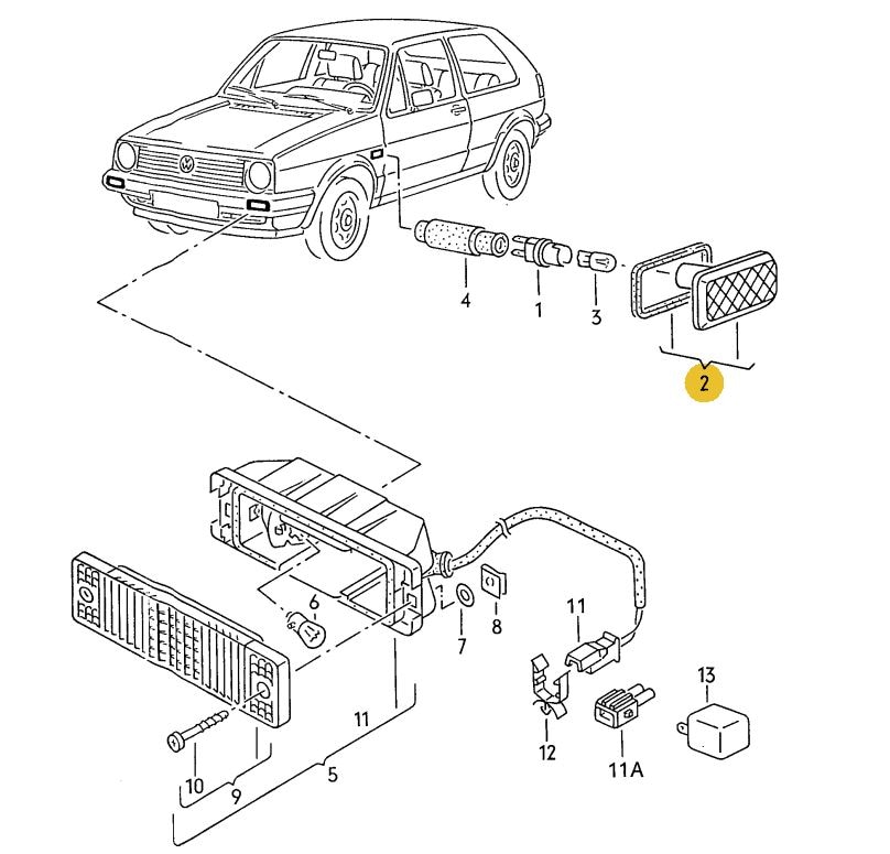 ゴルフ3 ABT フロントグリル サイドマーカー カメオフロントレンズアイライン ゴルフ3 ABT フロントグリル サイドマーカー カメオフロント