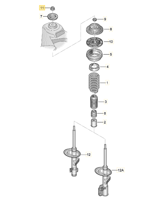 【純正品】 フロントショック用ナット T5/T6/T6.1