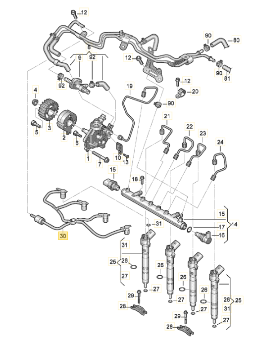 【純正品】リターンパイプ　T5/T6（2012年～2019年）