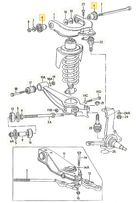 フロントアッパーアームブッシュ T3 VANAGON(ヴァナゴン)（80～92年）