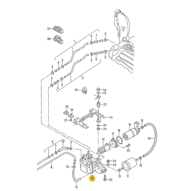 フューエルポンプハウジング Golf2 CLI GLI 19RV用