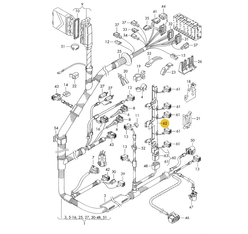 純正品】 ハーネスガイド T4 VANAGON(ヴァナゴン)（97～04年） | VW