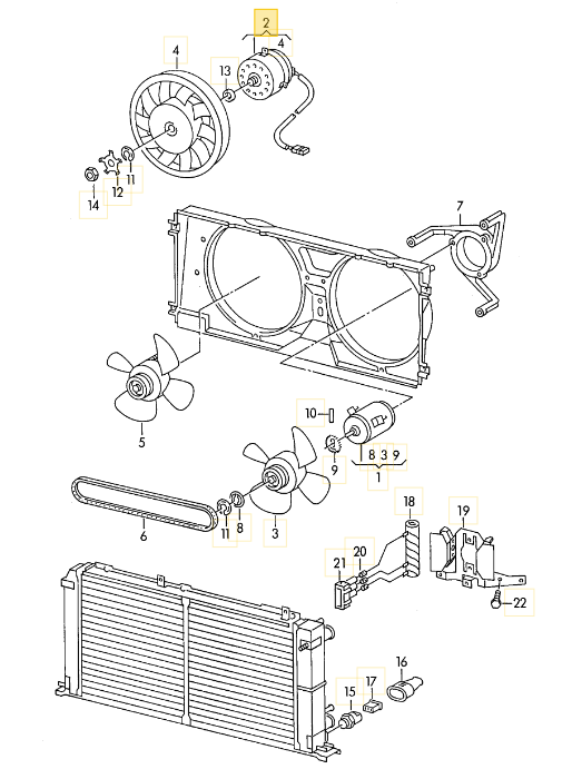 NISSENS ラジエター 電動ファンモーター T4 VANAGON(ヴァナゴン)（91