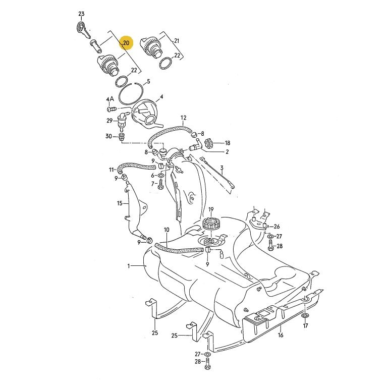 フューエルキャップロック式 Golf（84～99年）