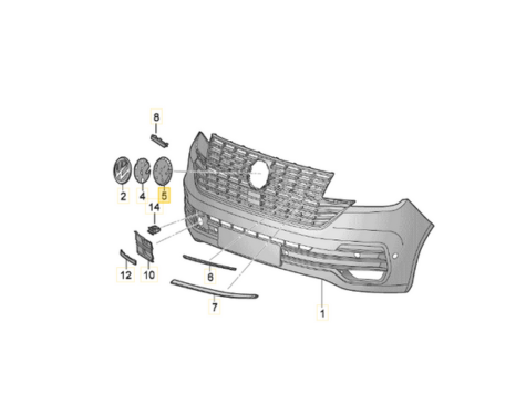 【純正品】 フロントVWエンブレム　インサート T6.1