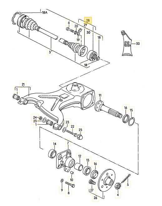 GKN リアドライブCVジョイント T3 VANAGON(ヴァナゴン)（80～92年）