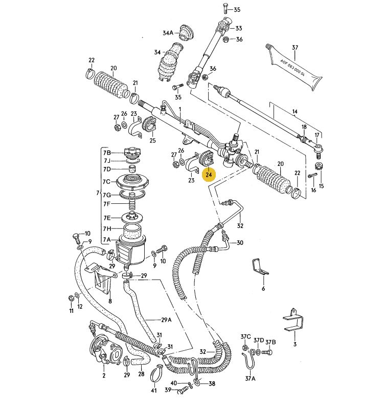 【純正品】 ステアリングラックブッシュ 「左」 Golf Cabriolet（82～93年）