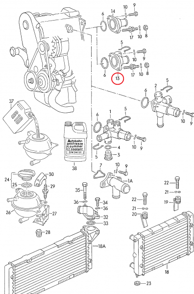 【純正品】 ウォーターフランジ　Golf Mk2（89～92年）