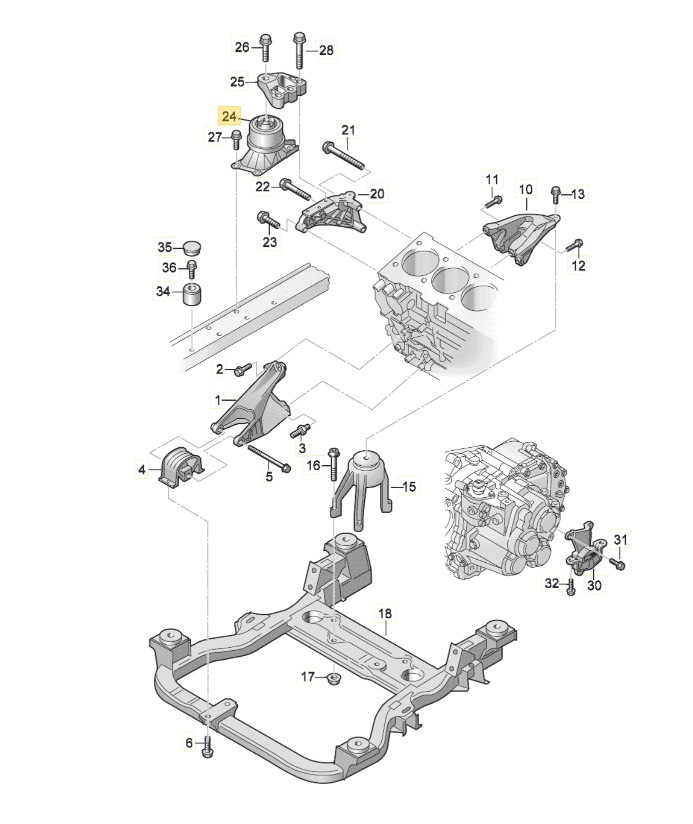 【純正品】 エンジンマウント 「右側」 T5/T6/T6.1(04年~)