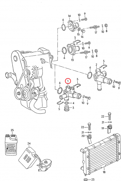 【純正品】 ウォーターフランジ Golf Mk2(89~92年)