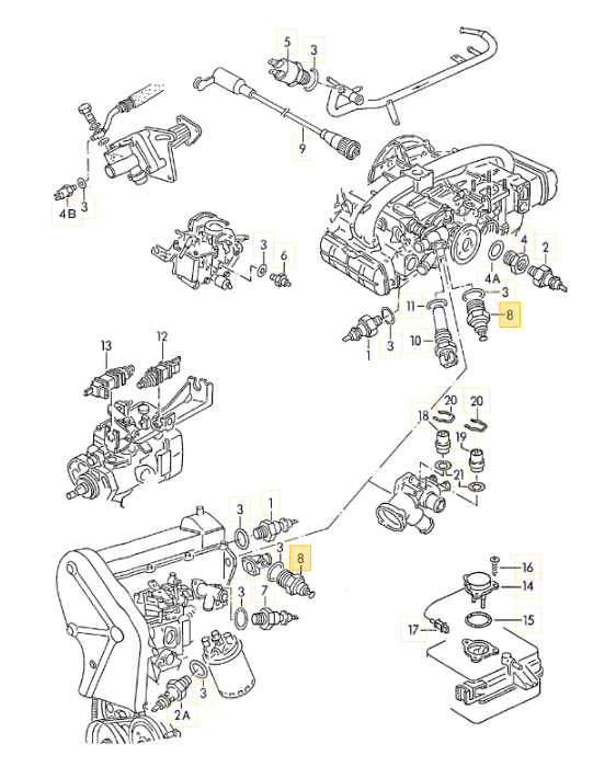 FEBI テンパラチャーセンサー(温度センサー) T3 VANAGON(ヴァナゴン)（81年～92年）