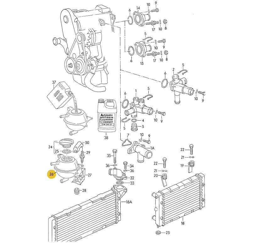 【純正品】 ラジエタータンク Golf（86～98年）