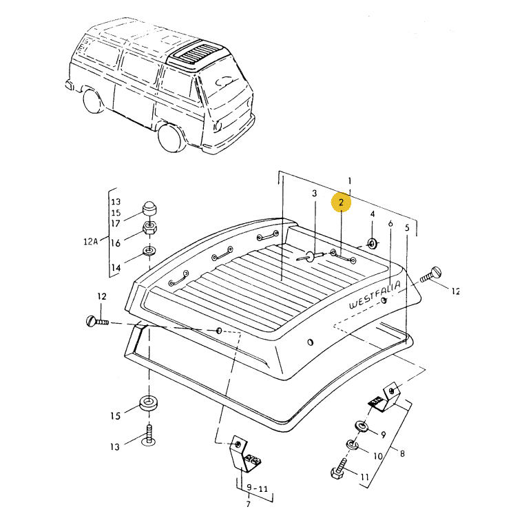 【訳あり】【純正品】 ラゲッジラック用クリート T3 VANAGON WESTFALIA（ヴァナゴンウェストファリア）