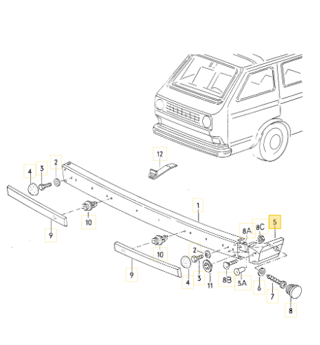 バンパーエンドカバー 「F右・R左側」 T3 VANAGON(ヴァナゴン)(80~92年)