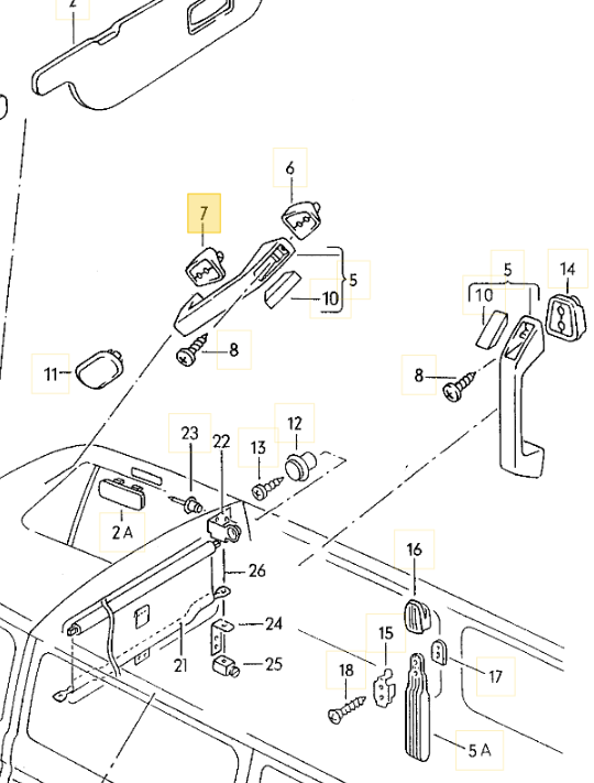グラブハンドルベース【ロア側】T3 VANAGON(ヴァナゴン)（85～92年）