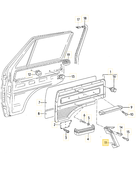 フロントドア & ピラーグラブ ハンドル 「ブラウン」 T3 VANAGON(ヴァナゴン)
