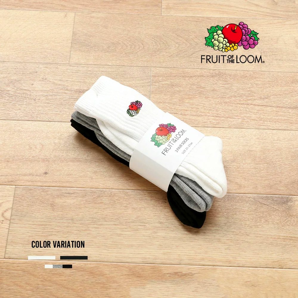 [MEN'S] CREW EMBROIDERY PILE SOCKS