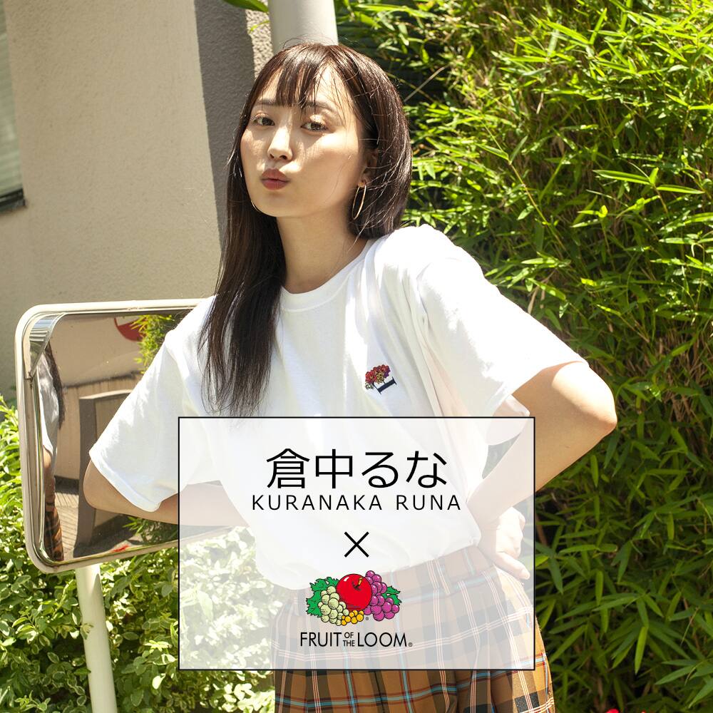 倉中るな×Fruit of the Loom コラボ刺繍Tシャツ