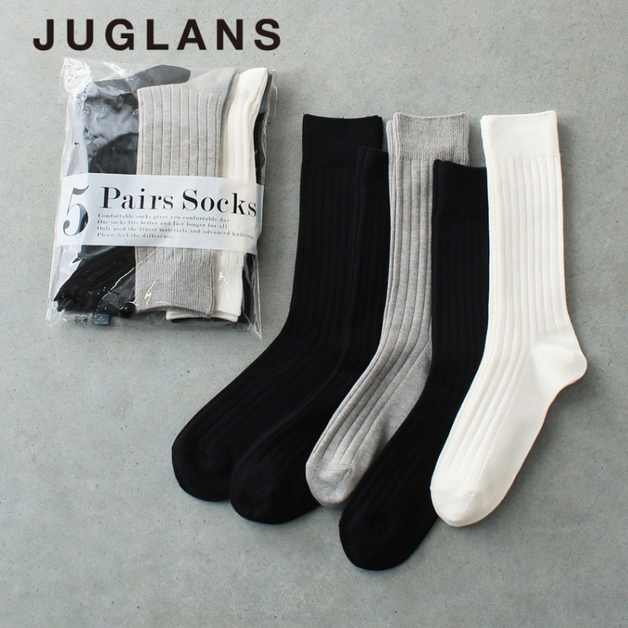 5P C.リブ　メンズソックス