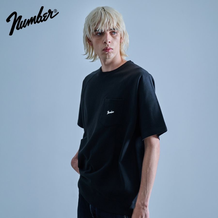 FIRM COTTON RAGLAN SHORT SLEEVE POCKET SWEATSHIRT 