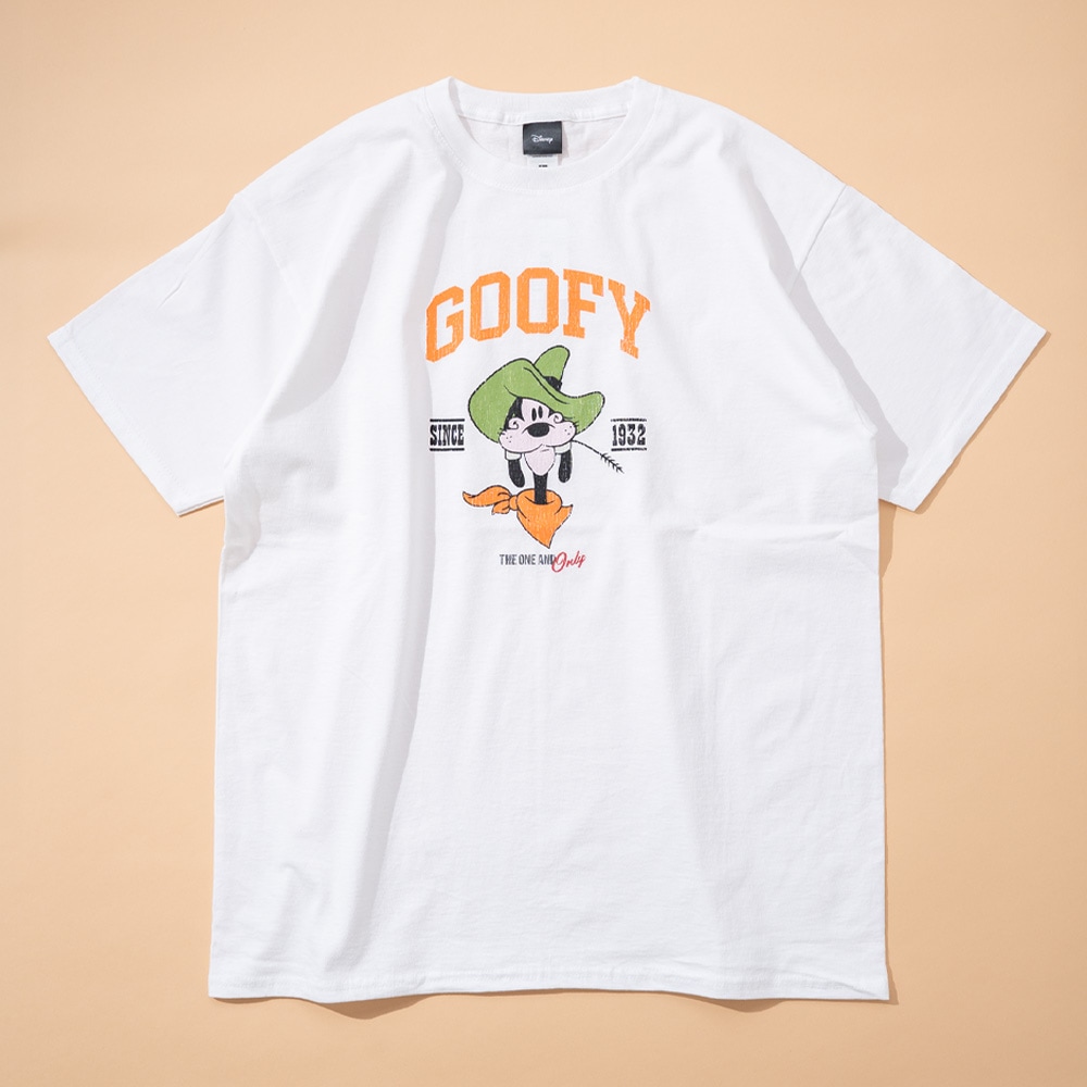 【Disney】カウボーイグーフィー プリントTシャツ WHITE/全1色
