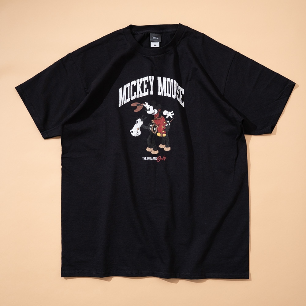 【Disney】カウボーイミッキー ライディング プリントTシャツ BLACK/全1色