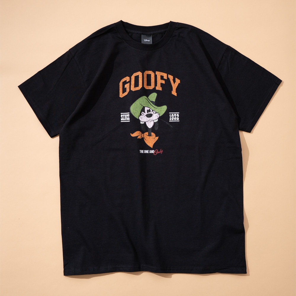 【Disney】カウボーイグーフィー プリントTシャツ BLACK/全1色