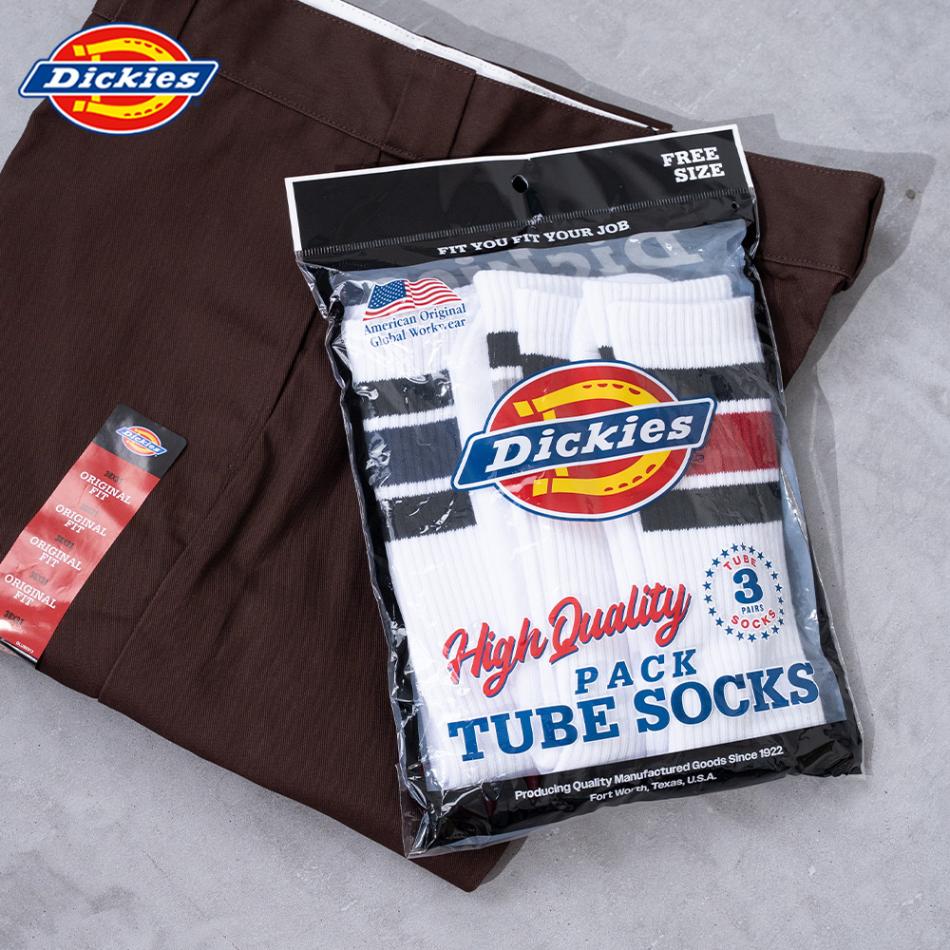 クルー丈 足底パイル チューブソックス WH 3足セット