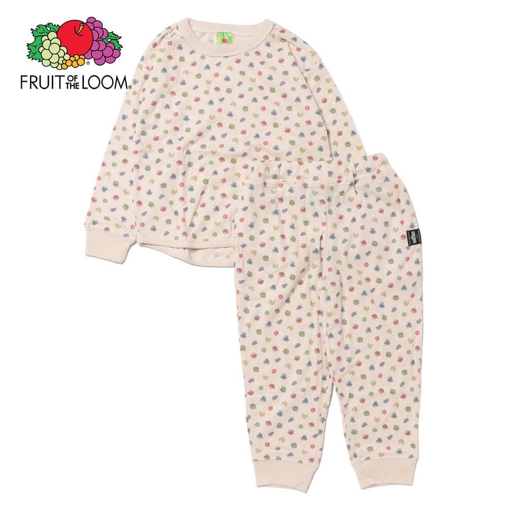 FTL キッズ フルーツ総柄 ワッフルセットアップ 