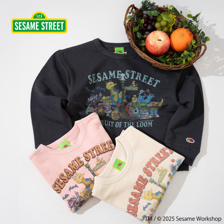 SESAMESTREET×FTL キッズ イラスト ロングスリーブスウェット A