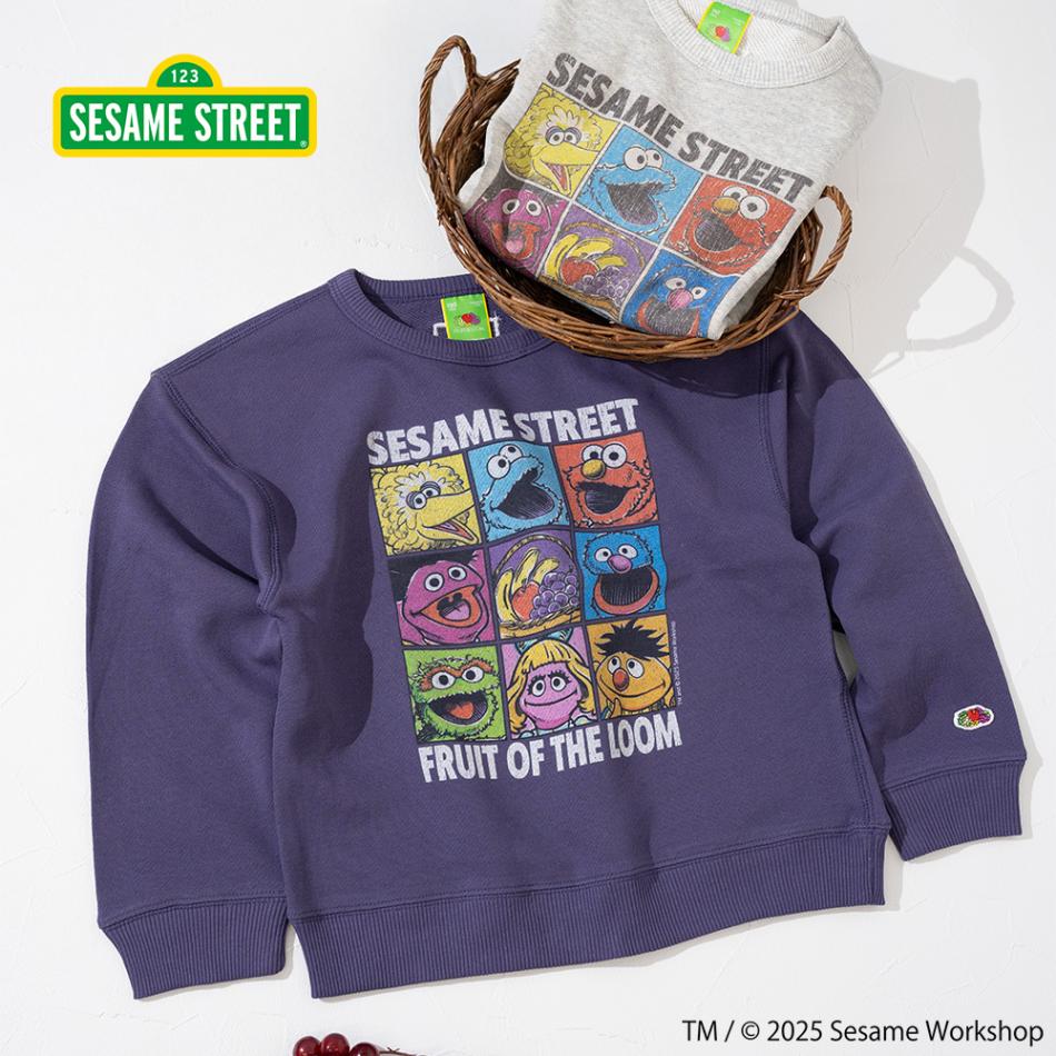 SESAMESTREET×FTL キッズ イラスト ロングスリーブスウェット B