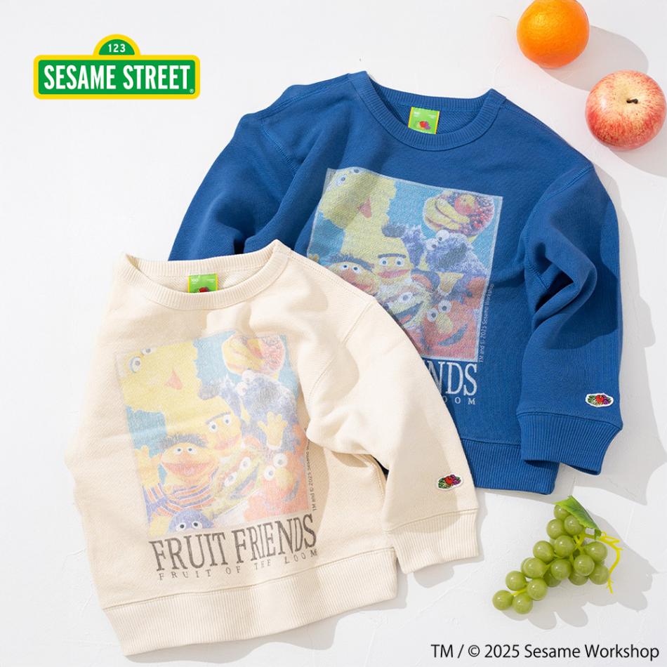 SESAMESTREET×FTL キッズ イラスト ロングスリーブスウェット D