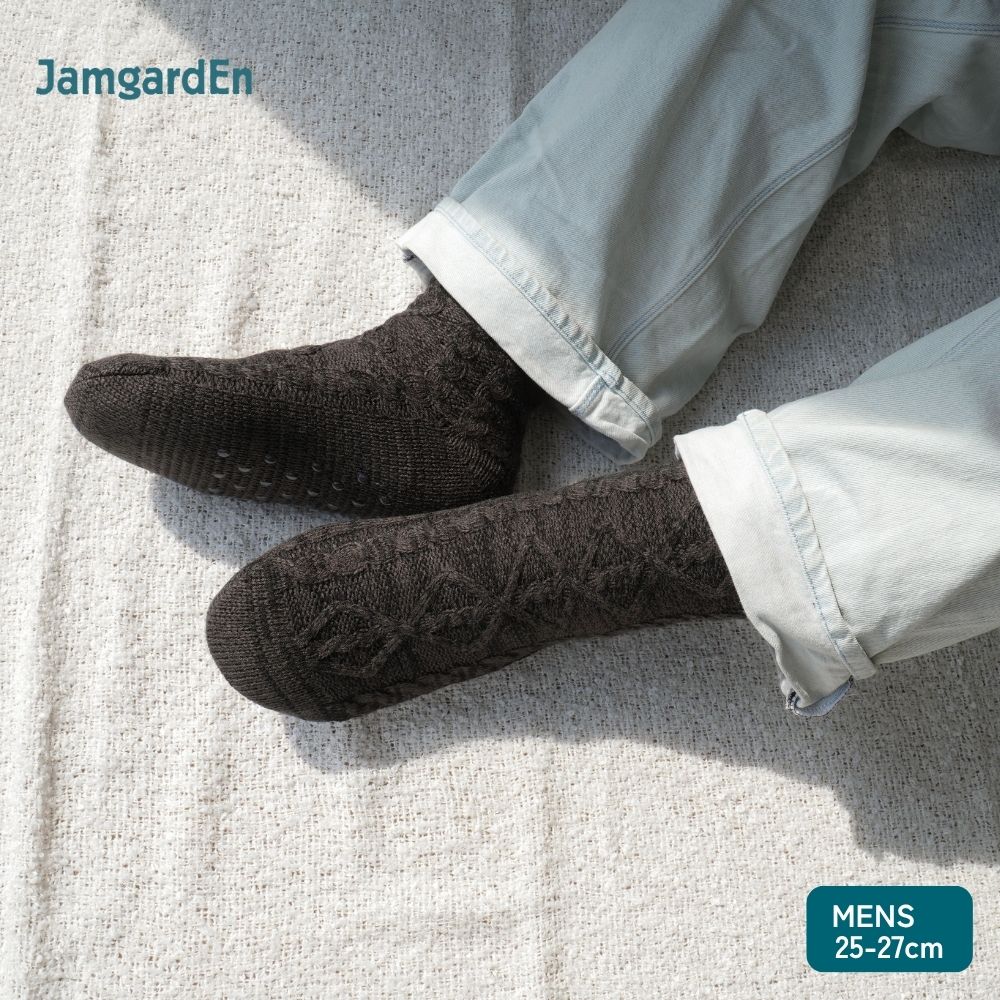 【毎年人気！】裏ボアホームソックス ケーブル柄 クルー丈