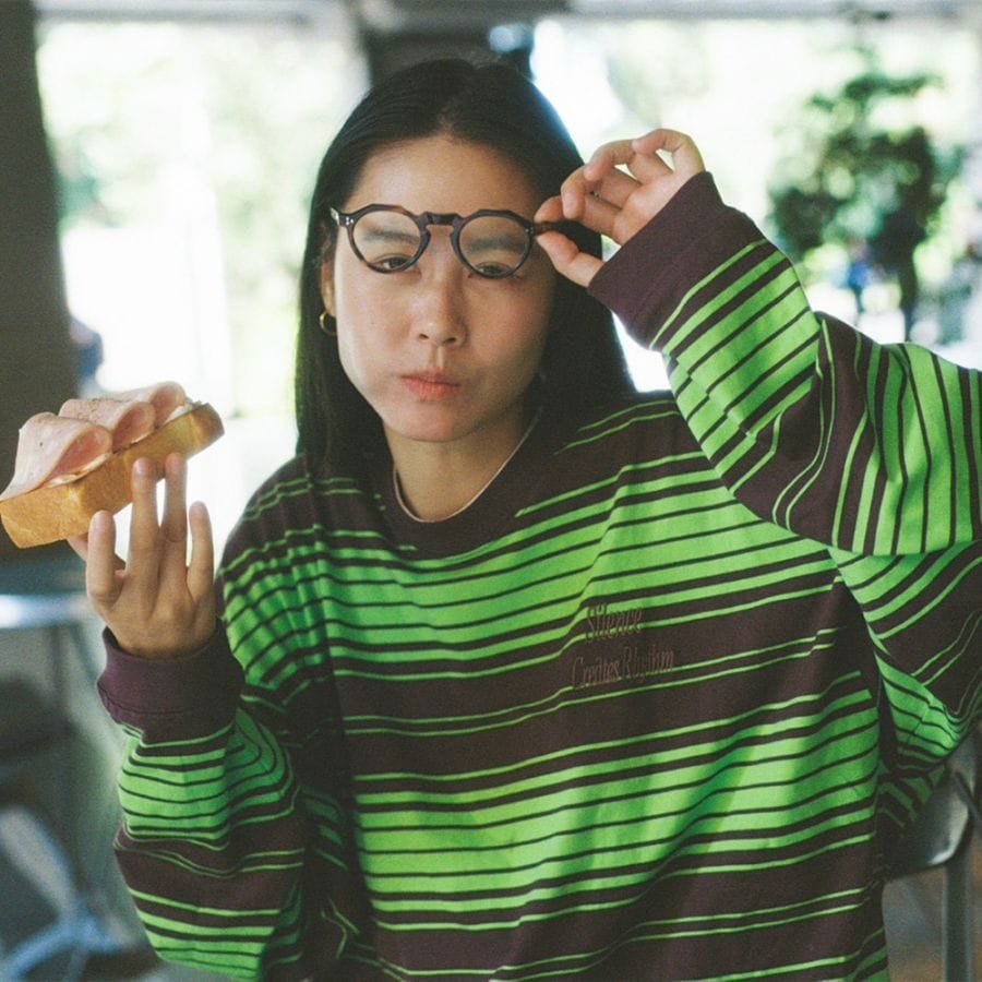 田中シェン ボーダー天竺ロンT