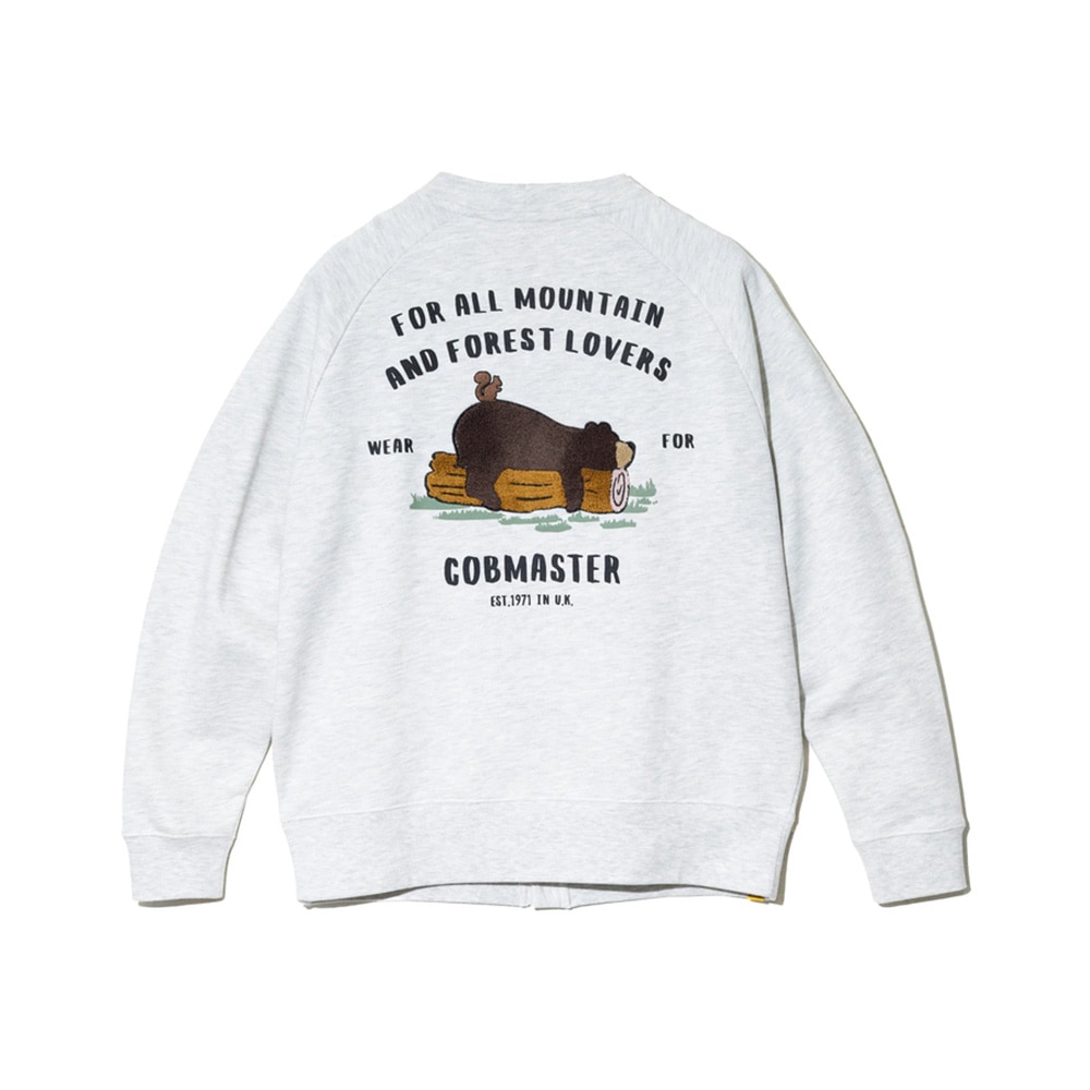 裏毛 刺繍プリント カーディガン