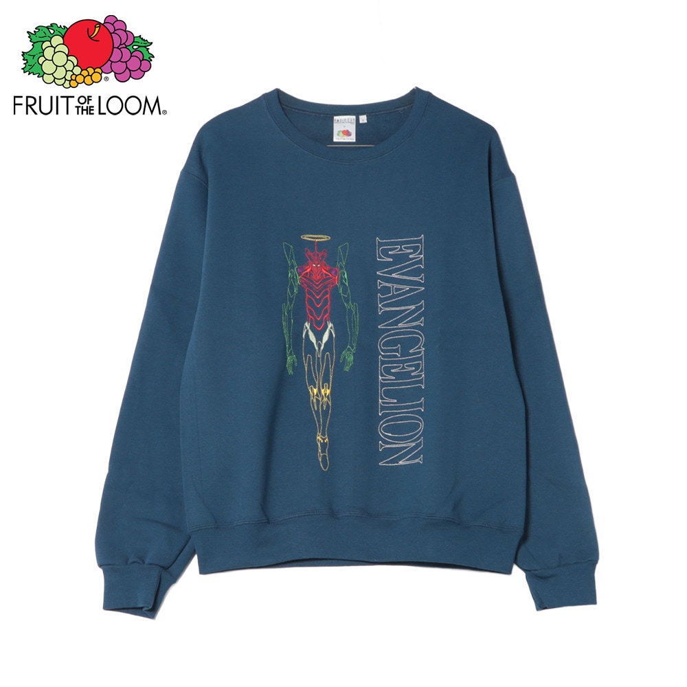 FTL×EVA 刺繍クルーネックスウェット NVY