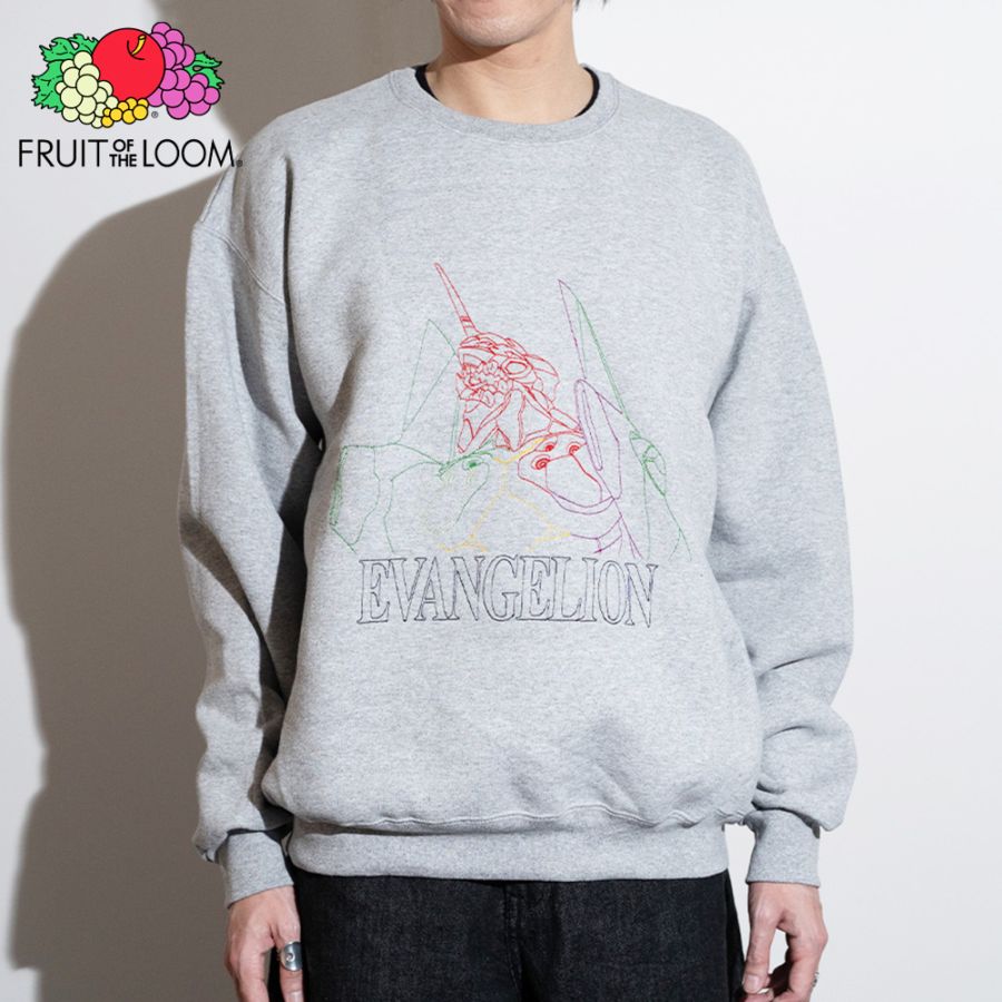 FTL×EVA 刺繍クルーネックスウェット GRY