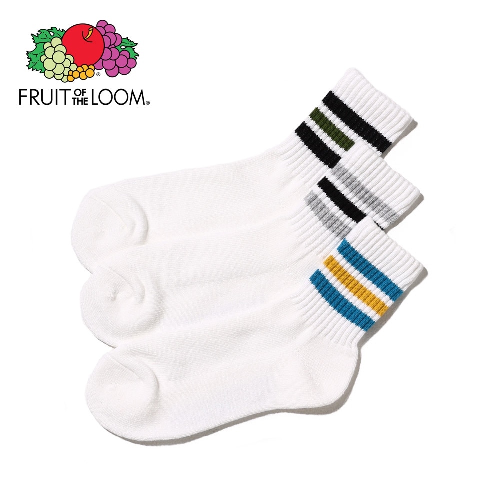 カラフルライン クォーター丈ソックス 3P C 23～25cm