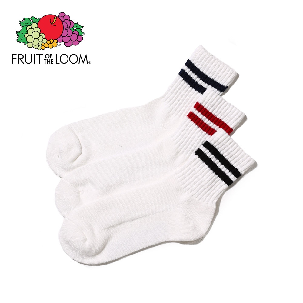 2ライン クォーター丈ソックス 3P A 23～25cm