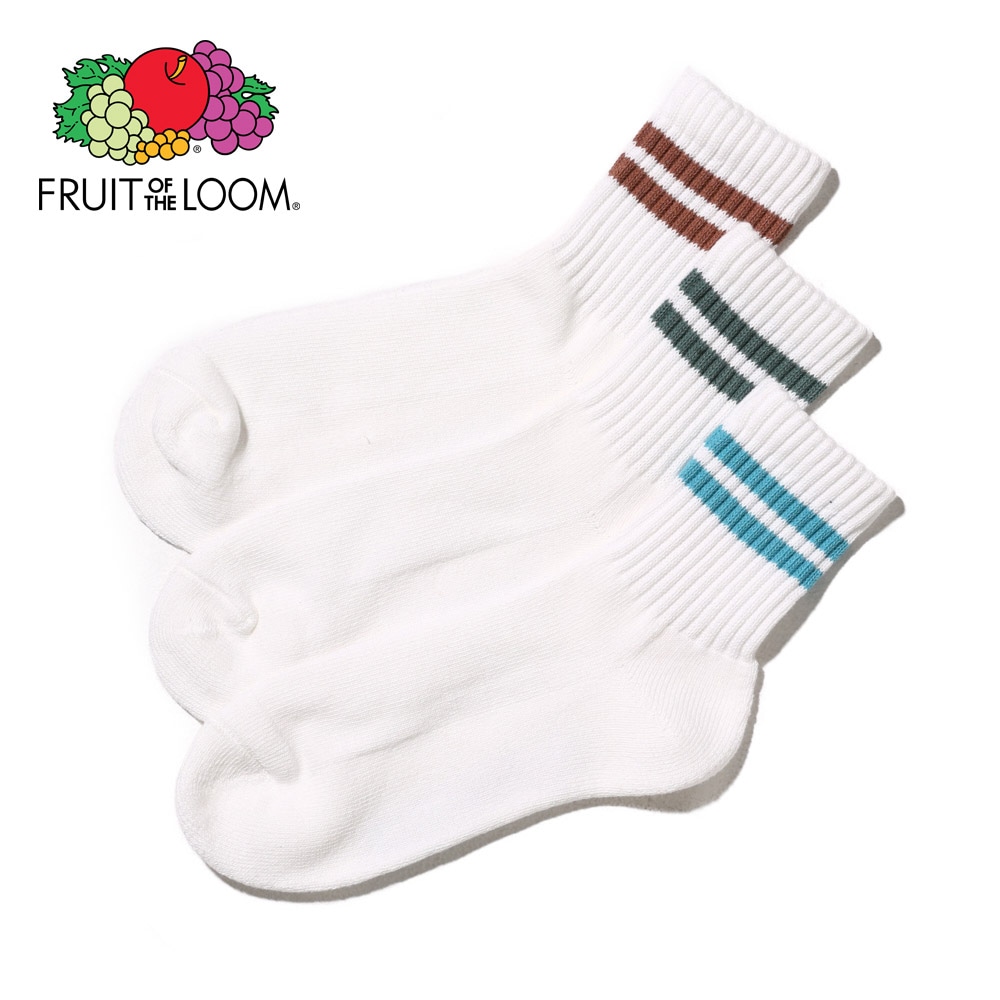 2ライン クォーター丈ソックス 3P B 23～25cm