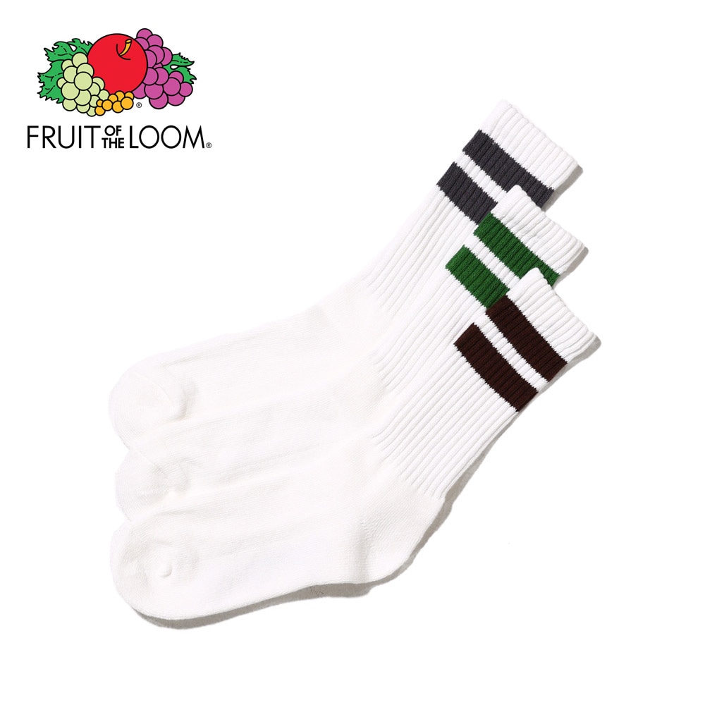 2ライン クルー丈ソックス 3P B 23～25cm