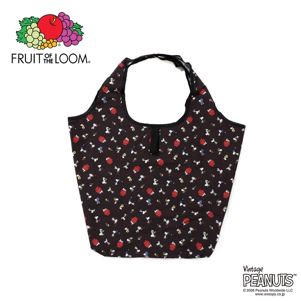 FTL x PEANUTS 総柄デザイン エコバッグ Lサイズ