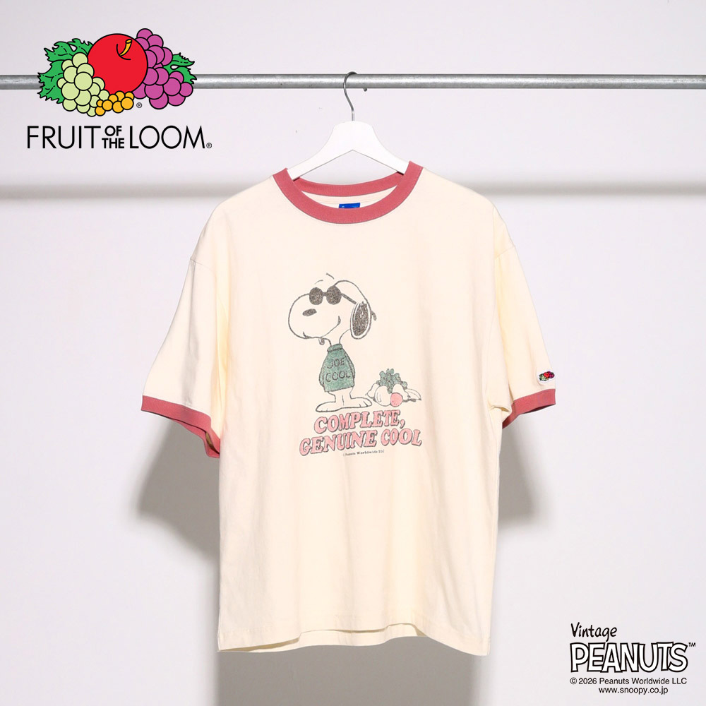 FTL x PEANUTS 19スラブ天竺3 Tシャツ