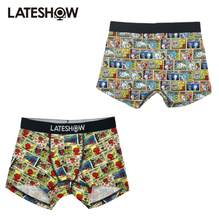 LATESHOW × HOTSTUFF アメコミ総柄ボクサーパンツ