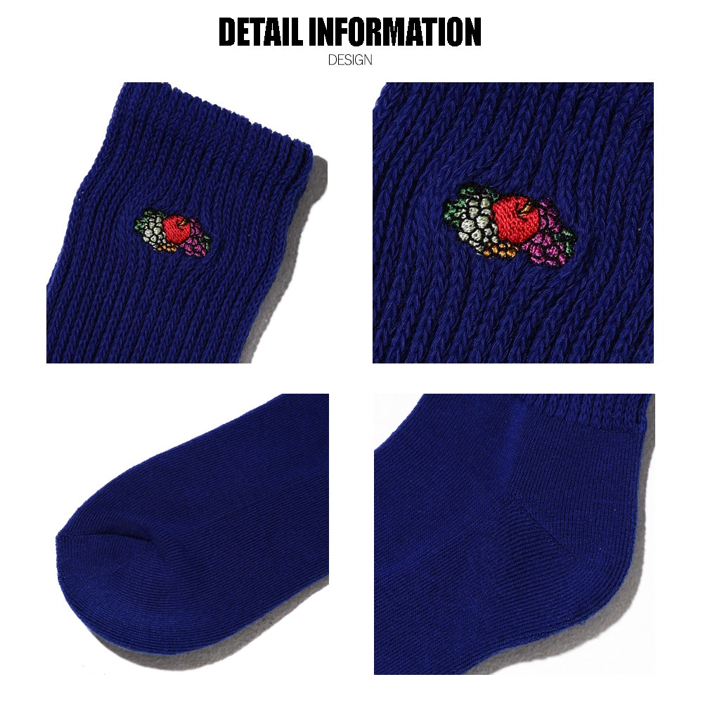 3P ゆるリッチェル編み 刺繍ソックス1 23~25cm