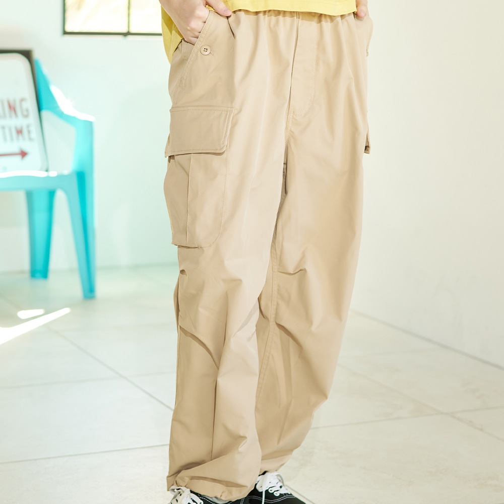 ポリエステルツイル ワイドカーゴパンツ