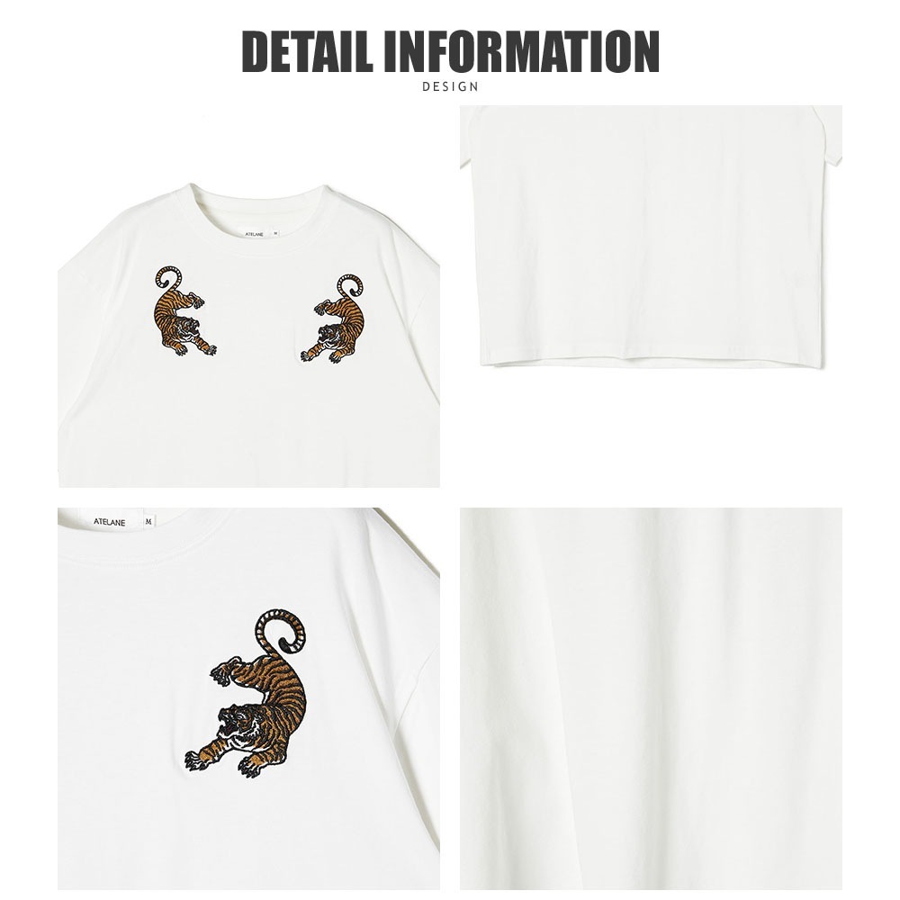 【さりげない主張】D&G プリント&刺繍 コットン Tシャツ シルケット天竺トラ刺繍 S/S Tee | アパレル,Tシャツ,半袖 | JUGLANS